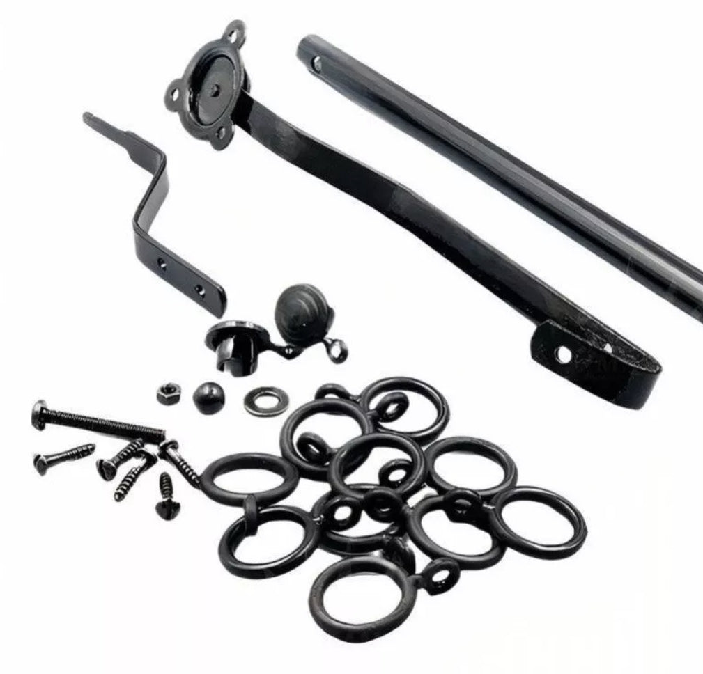 Rising Portiere Rod Black, Strong And Durable Portiere Rod (106cm)