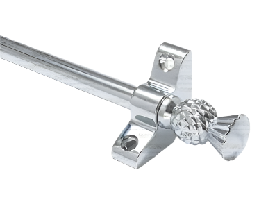 13 x Polished Chrome 3/8" x 28" Stair Rods With Thistle Finials