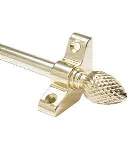 1 x Stair Rods 3/8" x 28.5" Polished Brass Stair Rods With Pineapple Finials Brand New