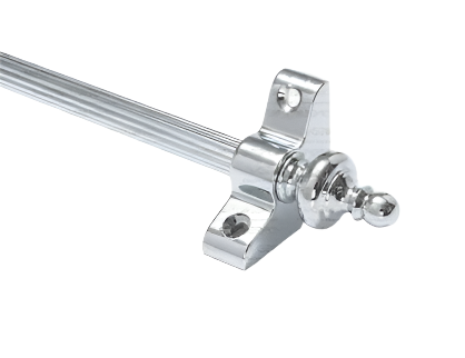 1 x Polished Chrome Reeded 3/8" x 28" Stair Rod With Urn Finials