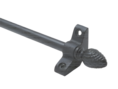 1 x Wrought Iron 3/8" x 28" Stair Rod With Pineapple Finial