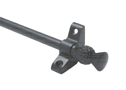 1 x Wrought Iron 3/8" x 28" Stair Rod With Thistle Finial