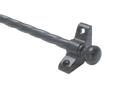 13 x Rope Twist Wrought Iron 3/8" x 28" Stair Rods With Knob Finial