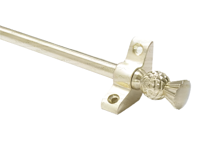 1 x Satin Brass 3/8" x 28" Stair Rod With Thistle Finial