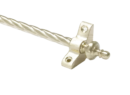 1 x Rope Twist Satin Brass 3/8" x 28" Stair Rod With Urn Finial