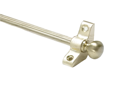1 x Norfolk Reed Satin Brass 3/8" x 28" Stair Rod With Knob Finial