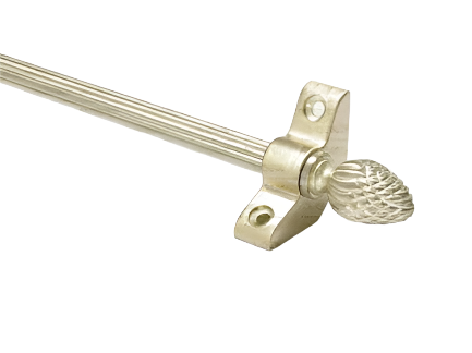 1 x Norfolk Reed Satin Brass 3/8" x 28" Stair Rod With Pineapple Finial