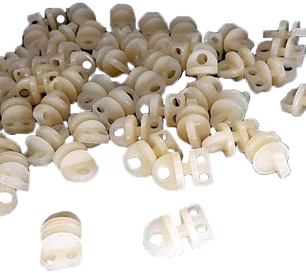 Pack Of 100 Nylon Glider-2608M, Strong Nylon Gliders For Cording And Curtain Tracks (Nylon-White)