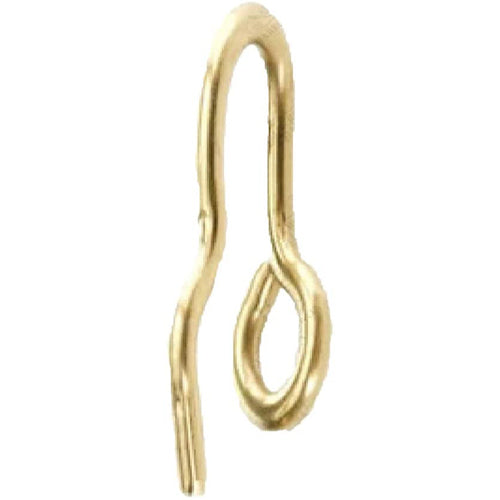 Box Of 100 Brass Sew On Hooks - H411, Strong Solid Brass Wire Hook (27mm)