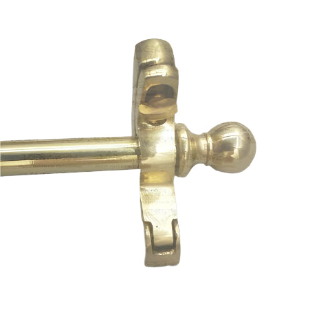 1 x Hinged Solid Brass Stair Rod 3"/8" x 29" Long Polished Only