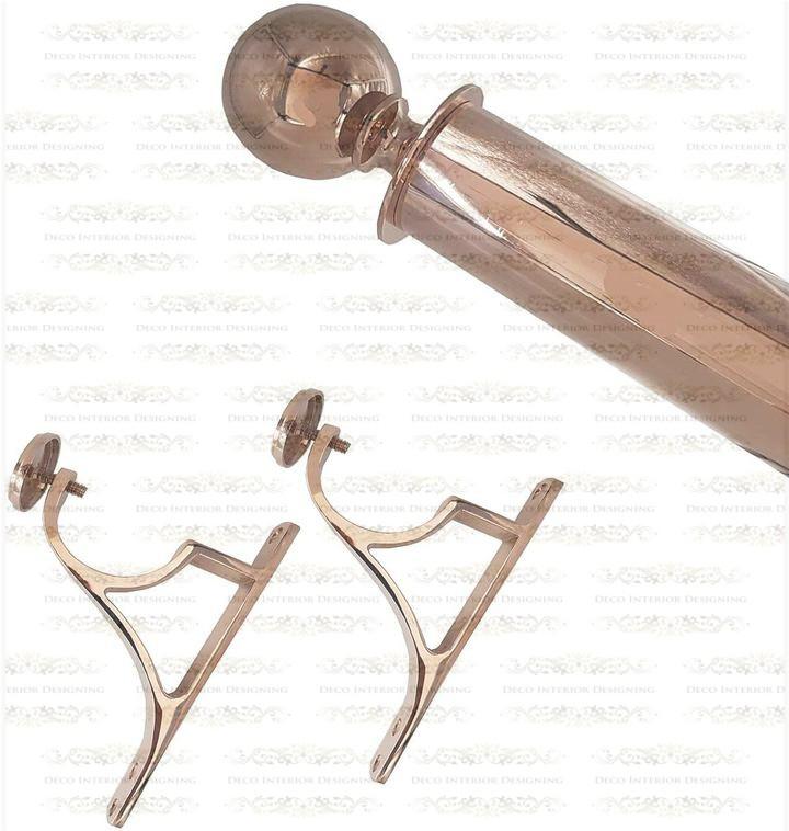 Designing Rose Gold Finish With 24 Carat Gold Plated Brass Pole Set 19mm