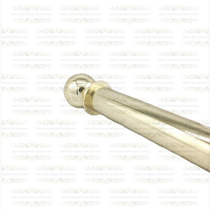 Polished Brass Pole Set, Curtain Rod With Round Tail Brackets (38mm)