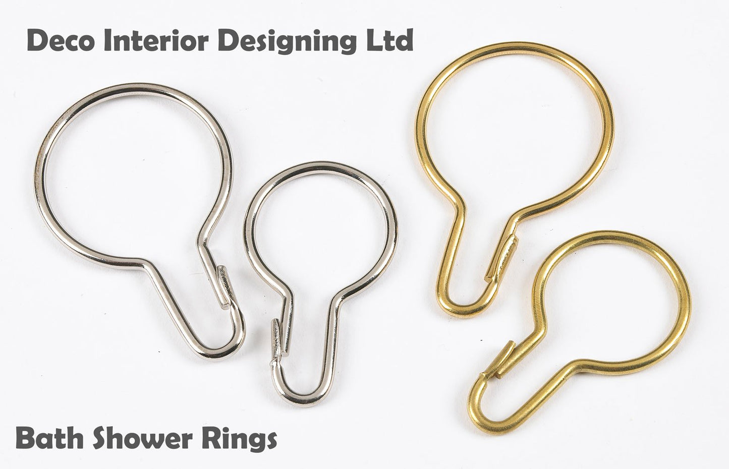 Shower Bath Rail Rings, Strong Solid Brass Curtain Rings
