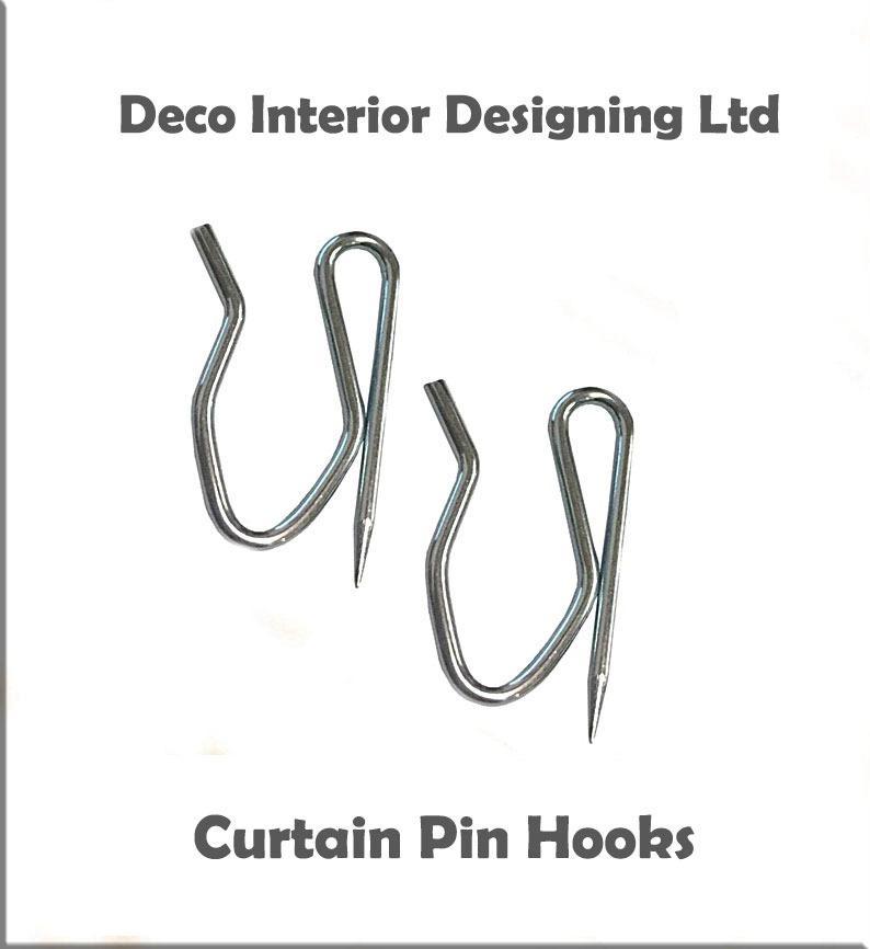 Curtain Pin Hooks, Solid Nickel Plated Wire Unique Style
