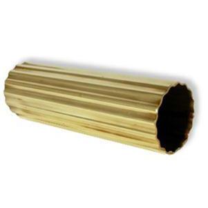 Corrugated Reeded Polished Brass Tube 38mm Luxurious Curtain Pole Style Decoration