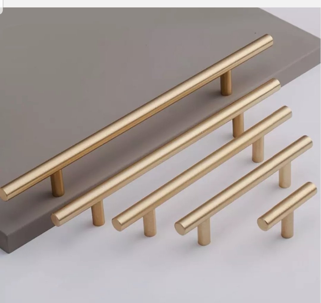 Kitchen Door Handles Linished And Lacquered, Solid Brass Metal Strong Door Handles