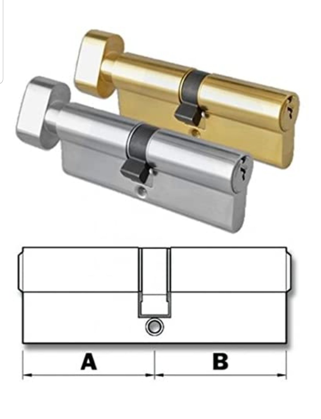 Solid Brass Cylinder Door Locks, Strong And Unique Style (70mm)