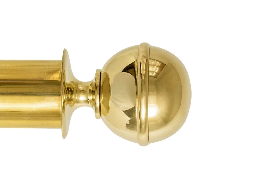Ball Finial Single Rib, Solid Brass Ball Finial