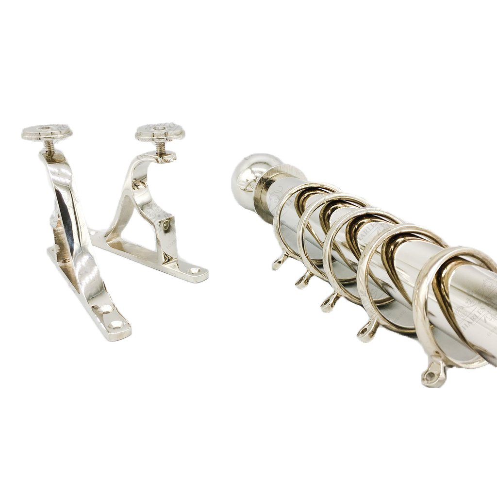 Brass Pole Set (65mm Diameter), Strong Curtain Pole Set