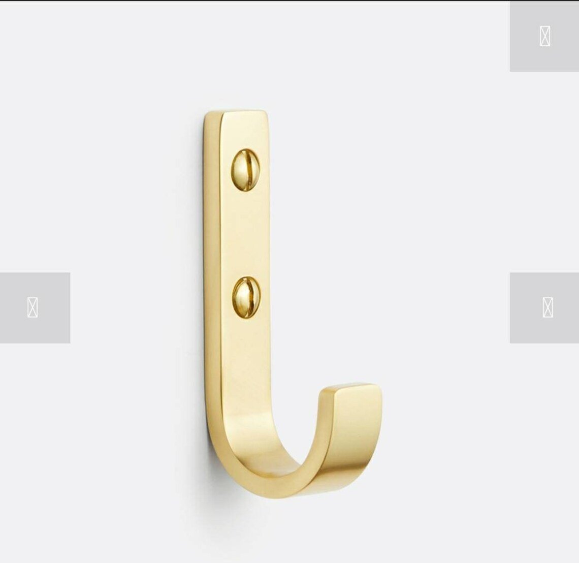 Solid Brass Hook Unique Style Complete With Screws