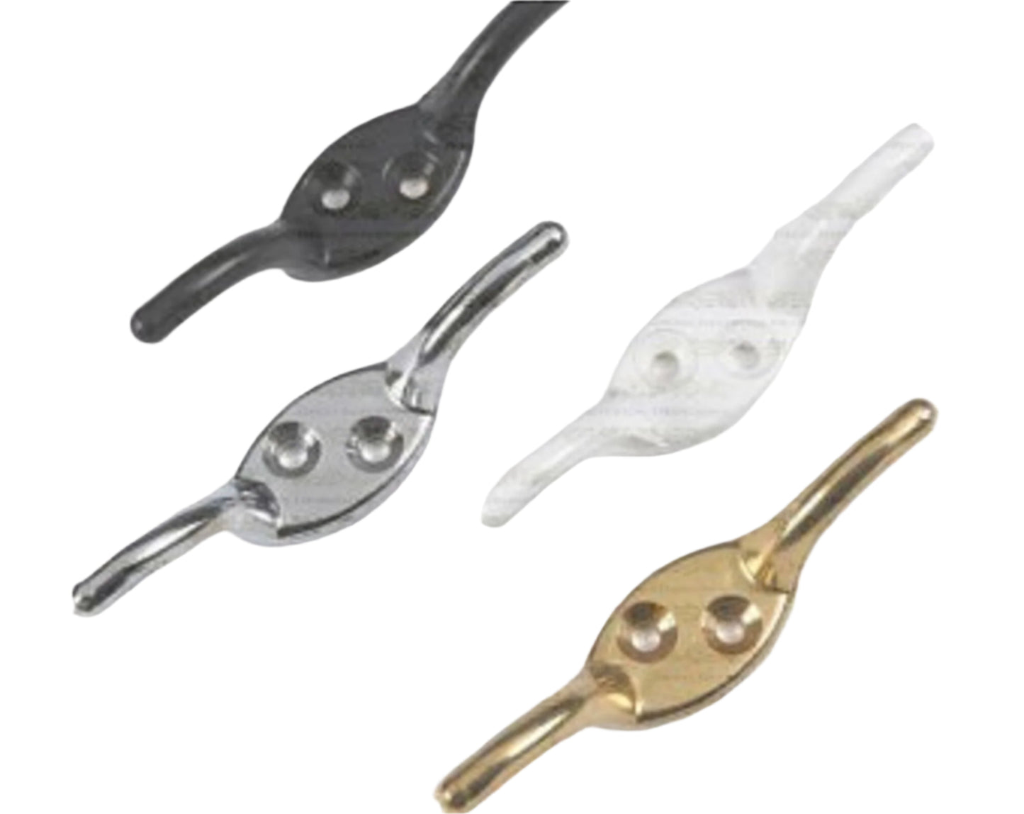 Box Of 10 Brass Cleat Hooks, Unique Cleat Hooks