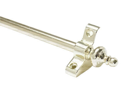 1 x Polished Brass 3/8" x 28.5" Long Stair Rod With Urn Finial & Bracket