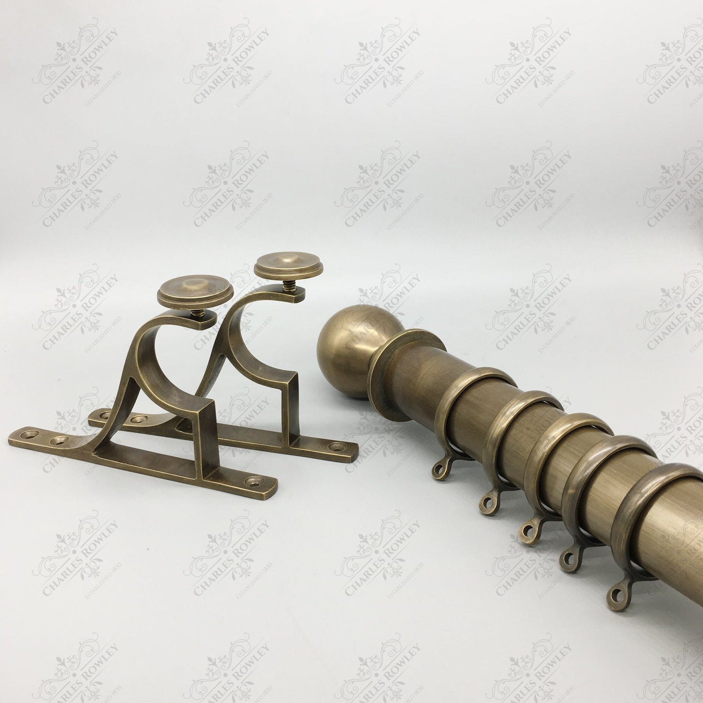 Stainless Steel Pole Set Solid And Strong Brass Plated Pole Set Curtain Pole (32mm)