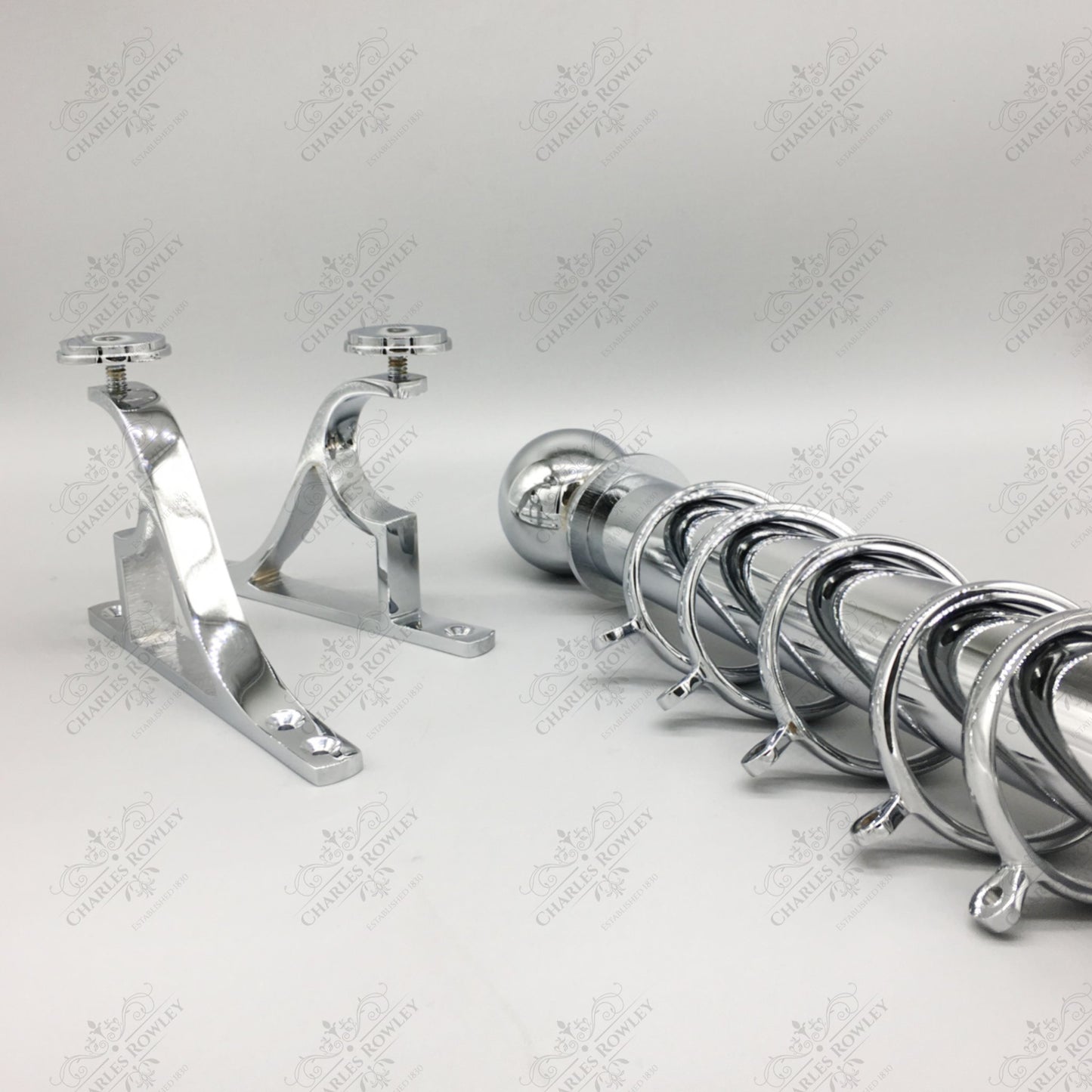 Stainless Steel Pole Set Solid And Strong Brass Plated Pole Set Curtain Pole (50mm)